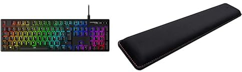 HyperX HX-KB6RDX-FR Alloy Origins, Clavier Gaming mécanique RGB, Red switches (AZERTY) & HX-WR Wrist Rest, Noir 8,8 x 45,7 x 2,2 cm
