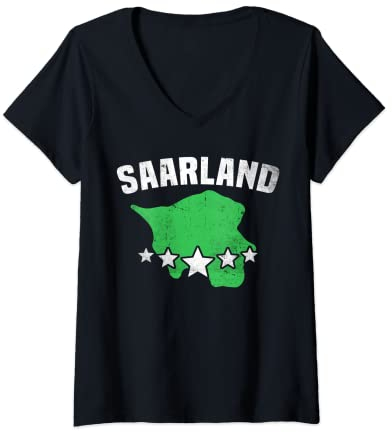 Damen Saarländer Männer Saarländischer Dialekt Saarland T-Shirt mit V-Ausschnitt