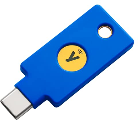 Yubico Y-400 Security Key C NFC - USB-und NFC-Sicherheitsschlüssel mit Zwei-Faktor-Authentifizierung, passend für USB-C Anschlüsse und funktioniert mit unterstützten NFC-Mobilgeräten , Blau