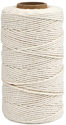 100M Beige String Twine, 2MM Craft Cotton Thread Durable Twine Perfect for Baking Butchers DIY Crafts and Handmade Arts