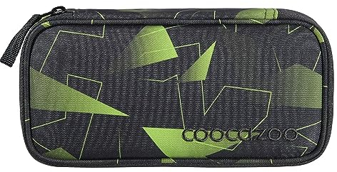 coocazoo Mäppchen „Lime Flash”, schwarz-grün, Federmäppchen, großes Hauptfach, Schlaufen für Zirkel, Geodreieck und Lineal, Stundenplanfach, Stiftehalter, Reißverschlussfach, ab der 3. Klasse