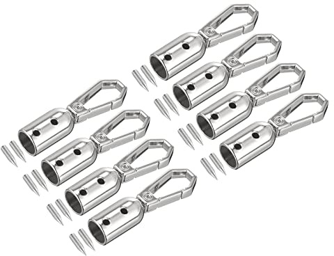 sourcing map 8Stk. 0,43/11mm Trommel Perlen Terminatoren Silberton | Endkappe für Kordel