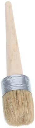 Pinceau à Cire Rond 50mm à Poils Naturels pour Meubles | Beige, Crée Texture au Cirage, pour Chaises et Tables au Style Vintage