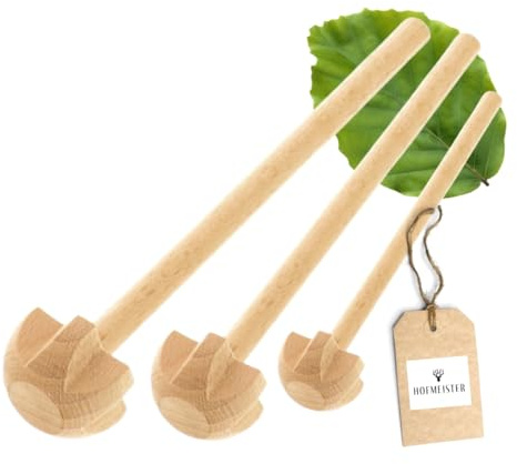 HOFMEISTER® Praktisches Set aus 3x Holzquirl, verschiedene Größen (16cm, 25cm, 30cm) zum nachhaltigen Kochen in allen Töpfen und Pfannen, hergestellt aus natürlichem Buchenholz, plastikfrei