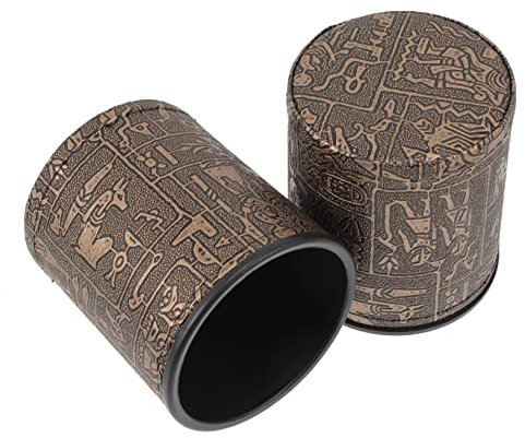 Toyvian 2stücke Leder Würfelbecher Mit Ägyptischem Muster Leichte Würfelbecher Zum Schütteln Kompakt Und Tragbar Für Bar Ktv Und Gesellschaftsspiele