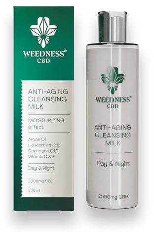 24-Stunden-Anti-Aging-Gesichtsreinigungsmilch | 2000mg Hanf-Extrakt (200ml) | Sanfter Make-up-Entferner