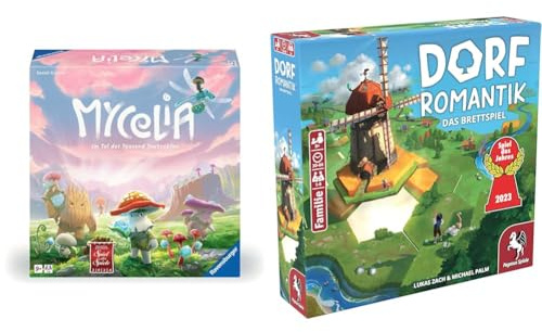 Ravensburger 27489 - Mycelia - Deckbuilding Spiel für Familien & Pegasus Spiele 51240G Dorfromantik *Spiel des Jahres 2023* Brettspiele