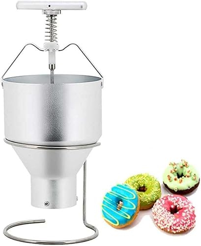 Distributeur de beignets manuel professionnel de 2 L avec support, trémie en aluminium de qualité alimentaire avec 6 épaisseurs réglables, distributeur de pâte à beignets pour usage domestique et