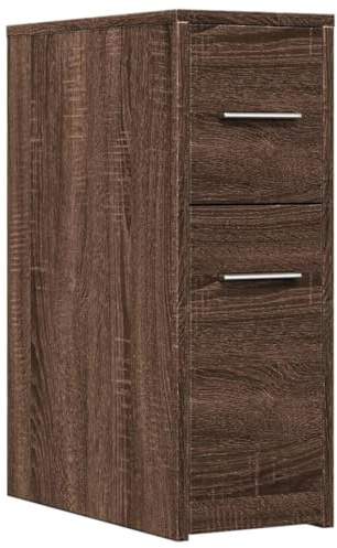 vidaXL Badschrank Schmal mit Rollen Eichen-Optik Holzwerkstoff