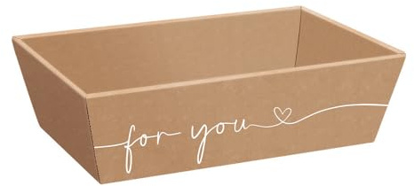 Geschenkkorb naturfarben Wellpappe For You 33,6 x 19,6 x 11 cm, 25 Stück
