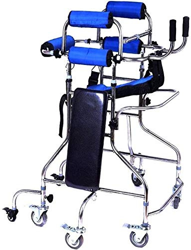 Rollator Lauflernhilfe mit Sitz, Gehgestell mit Rädern, klappbar, höhenverstellbar, mit doppelter Unterarmstütze und Bremsfunktion, 8-Runden Erwachsene Lauflernhilfe