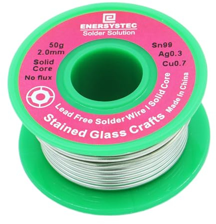2,0 mm bleifreier Lötdraht für Buntglashandwerk, Durchmesser 0,08, fester Kern, kein Flussmittel, 50 g, Bastel-Lötdraht, Sn99 Ag0,3 Cu0,7, dicker Lötdraht ohne Flussmittel, für Bastelprojekte