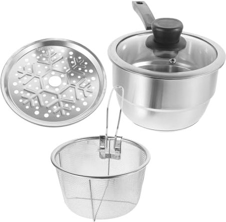 SECFOU Juego De Ollas Olla De Vapor Cesta De Vapor De Acero Inoxidable Vaporera Reutilizable
