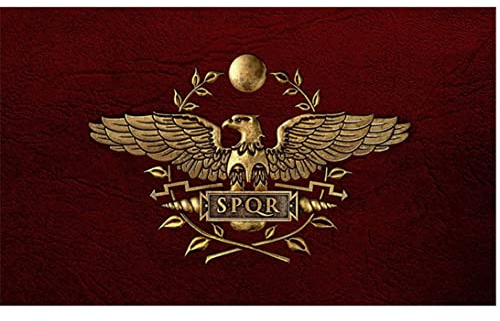 SPQR Flagge Senatus Senate of Populusque Romanus Römisches Reich Banner Flagge mit Ösen 3 x 5 Fuß Römisches Banner Dekorative römische Flagge Nationalflagge Römische Reichsflagge