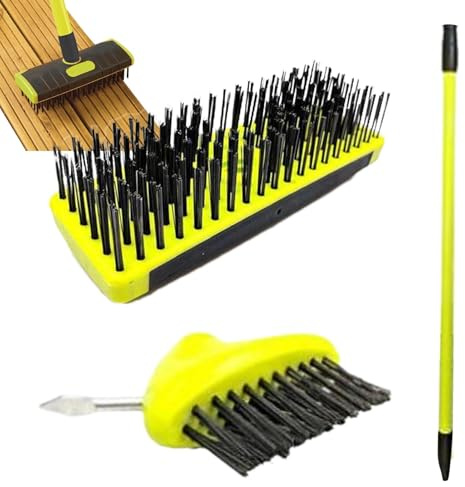 Streysisl Cepillo removedor de malas hierbas, herramienta ajustable para quitar musgo, diseño ergonómico de acero inoxidable multifuncional