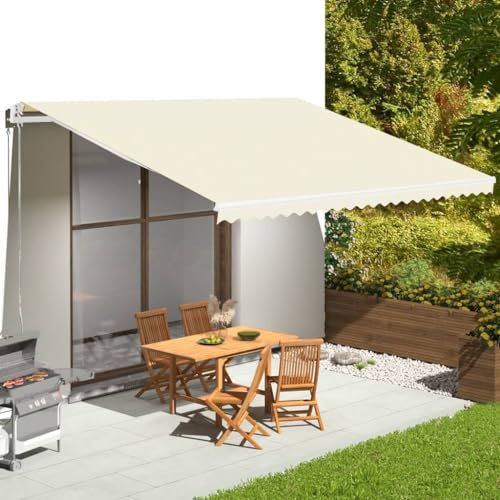 Haus & Garten, Rasen & Garten, Outdoor Living, Fenster & Tür Markisen, Heim Ersatzstoff für Markise, Creme, 5 x 3,5 m