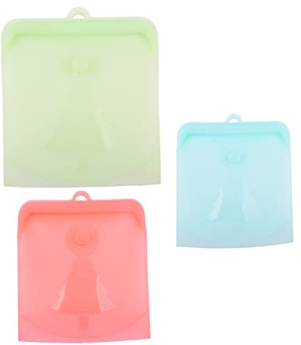 DEARMAMY 3pièces Sacs Alimentaires Réutilisables Silicone Refermables Pour Congélation Et Conservation Des Aliments Lot