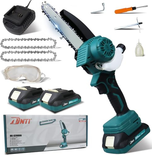 DNTI Brushless Mini Motosega a Batteria Motosega Elettrica a Batteria,6 Pollici per Il Taglio Del Legno Giardini