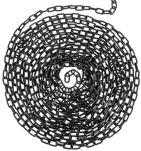 AKOLAFE 2 ft Long Black Chain Link 3/16 Heavy Duty Chain Bulk Decorative Chain for Hanging Hammock Chair Metal Porch Swing Chain Kit Carbon Steel Gate Chain for Outdoor Fence Boxing & Punching Bag