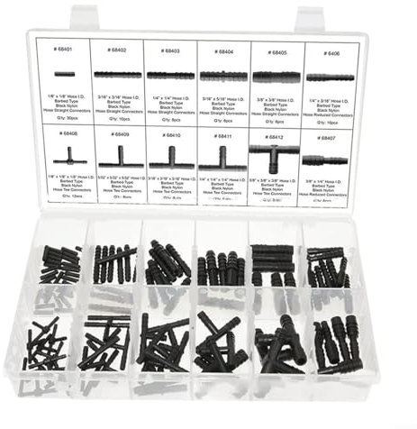 Fauhapyway 128 Pcs Automotive Tubo Connettore Set Riduttore di Plastica Dritto Raccordi di Collegamento Kit Con Custodia Per Raffreddamento Sistema di Alimentazione