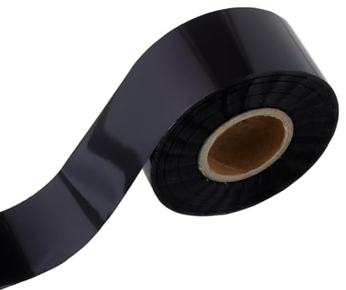 CRASPIRE Rotolo di Carta per Stampa A Caldo in Pet Nero da 120 m Rotolo di Carta per Trasferimento A Caldo in Pet da 3cm di Larghezza Carta per Trasferimento Termico per Macchina per Bronzatura della