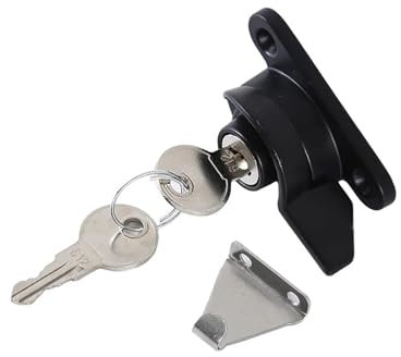 Cylindre de serrure de tiroir en alliage de zinc de taille universelle pour distributeur automatique de clés, clé tubulaire pour armoire industrielle avec 3 clés (D, noir, 2 clés)