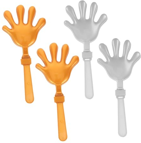 Clapper Applausi da Festa 4 Pezzi in Plastico per Carnevale | Eventi Sportivi e Compleanni, Impugnatura Comoda, Uso Semplice, Formato Portatile