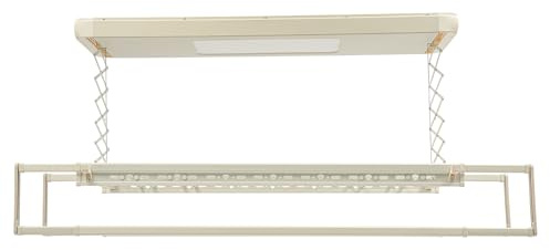 XIAYUHE Elektrischer Wäscheständer Deckenmontage,Deckenwäschetrockner mit Fernbedienung,Wäschetrockner mit Licht,Einstellbare Länge 130-215 cm,Einziehbare Höhe 110cm