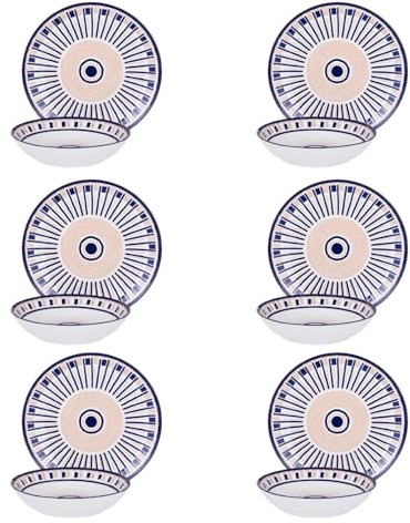 Servizio 12 piatti porcellana Velira blu