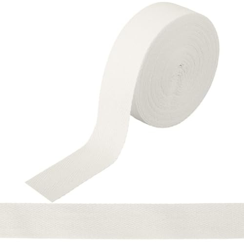 GORGECRAFT 10 m Weißes Baumwoll Köperband 3cm Breit Weich Für Teppichnähte Nähprojekte Kleidung Und Heimdekoration.