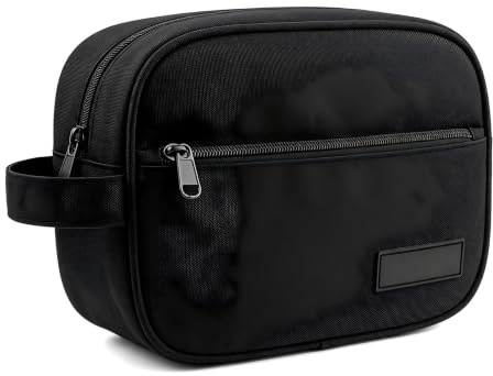 Beauty Case Uomo da Viaggio Impermeabile, Pochette Uomo Grande Capacità con Scomparti, Borsa da Toilette Portatile per Cosmetici e Accessori Barba, Trousse Bagno Organizer