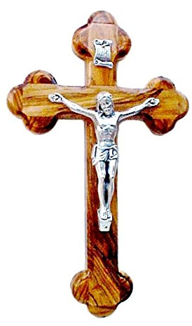 HolyRoses Olivenholz Stationen des Kreuzes Kruzifix Hängendes Wandkreuz | Orthodoxes Kreuz | Budded Cross | Byzantinisches Kreuz (12,7 cm) – Originalprodukt