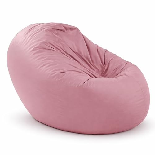 BuBiBag 2in1 Sitzsack L - XXL mit Füllung für Kinder & Erwachsene, Gaming Beanbag & Bodenkissen für Indoor & Outdoor Sessel Pflegeleicht & Wasserabweisend L BIS 12 Jahre (Ø 110 cm Puderflieder)