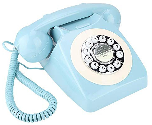 Hakeeta Téléphone Fixe Filaire,téléphone rétro avec Cadran Rotatif,Vieux téléphone avec Conception d'interférence,Anti-électromagnétique,Bonne décoration pour la Maison,Hotel, Les Bureaux