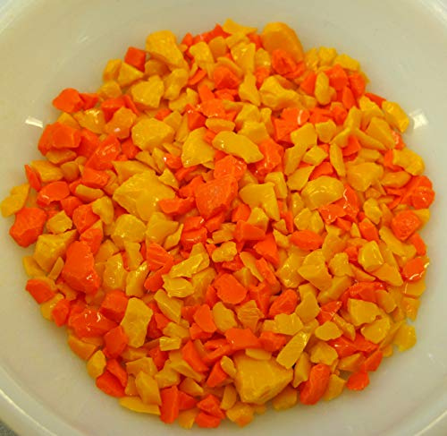 Ullmannglass Dekosand - Glasbruch - Farbsand - Glaspulver im 500g Beutel (orange/gelb, grob - Körnung ca. 0,5cm)
