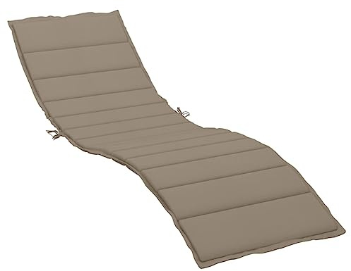 vidaXL Sonnenliege Auflage, Liegenauflage Outdoor, Polster Auflage für Gartenliege Liegestuhl, Polsterauflage, Taupe 200x70x3cm Oxford-Gewebe