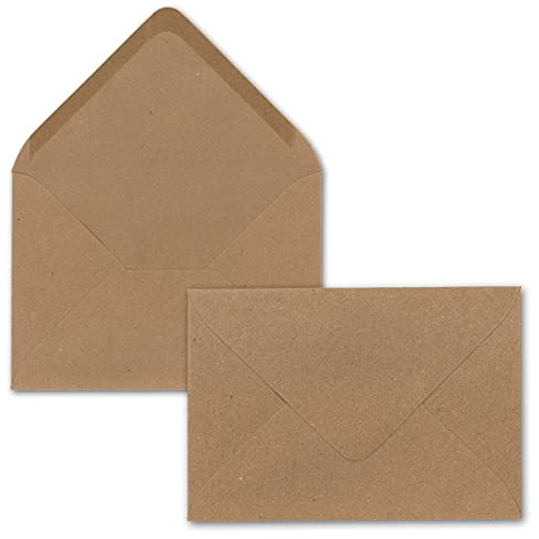 Briefumschläge in Sandbraun (braun)- 25 Stück - DIN C5 Kuverts 22,0 x 15,4 cm - Kraftpapier - Nassklebung ohne Fenster - Weihnachten, Grußkarten - Serie FarbenFroh