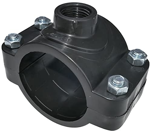 AERZETIX - C51871 - Anbohrschelle für schlauch Ø63 - gewinde 1/2'' - mit 4 bolzen - abzweigschelle für sekundäre leitungen