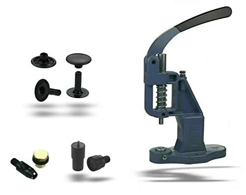 ISTA TOOLS Nietenpresse Set Hohlnieten + Lochpfeife + Hohlnieten Werkzeug + 100 STK. rostfreie Hohlnieten Einzelkopf (9 x 8 mm, Schwarz)
