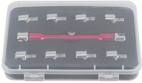 POCREATION Motorrad-Speichenschlüssel, Speichenschlüssel-Set, Fahrrad-Radspeichen-Einstellung, Reifendraht, CNC-Schraubenschlüssel-Set, Länge 93 mm, für die meisten Motorräder (C (rot))