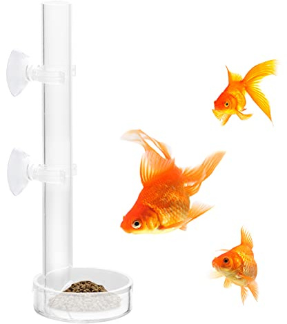 Tubo de Alimentación de Camarón Transparente Duradero Comedero para Camarones con Bol y 2 Ventosas Bandeja de Tubo de Alimentador para Pecera Acuario Camarones 20 cm