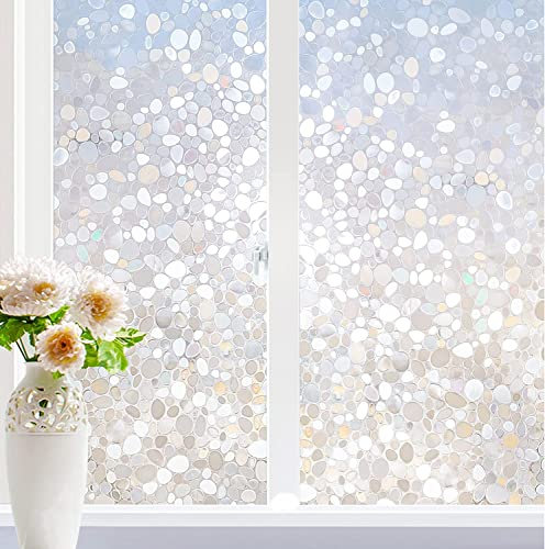 ForenTex Vinilos para Cristales Opaco no Adhesivo Laminas Decorativo Piedra Translúcido para Ventanas Proteger Su Privacidad (45CM X 100CM)