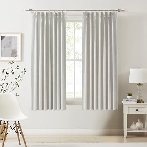 Kayne Studio Blackout Curtains for Living Room, Bedroom, Nursery, Thermal Insulated Drape with Rod Pocket, 9 Hooks, 40 x 63, Linen Blend