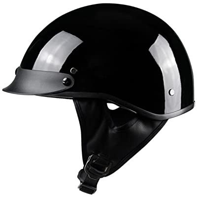 Casco Demi Jet Vintage Mezzo Casco Moto per Moto Scooter Casco Scodella ECE Omologato Adult Cruiser Chopper Mezzo Casco, per Donna Uomo