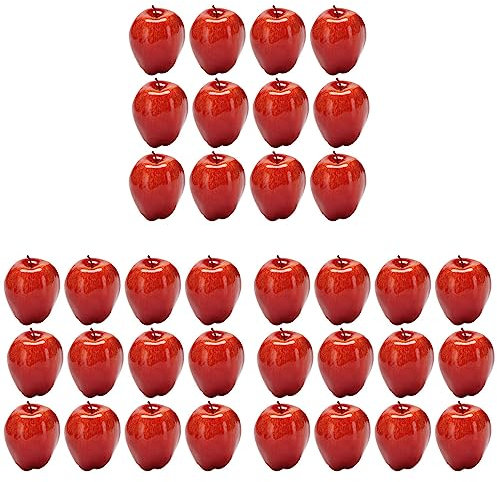 Pavewood 36Pcs Artificiali Red Delicious Fruit per Casa Cibi Decor Casa Party Decorazione Artificiali