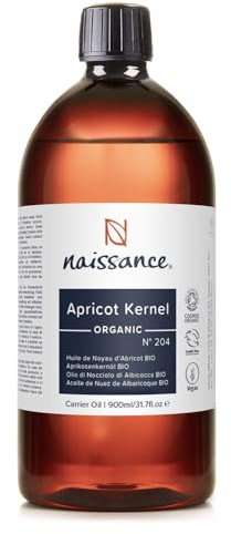 Naissance Olio di Nocciolo di Albicocca BIO (No. 204) 900ml - Naturale, Vegan, non OGM - Ideale per Massaggio, Pelle e Capelli