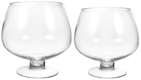 Luxshiny 2pcs Transparent Fish Bowl Aquarium for Betta Fish and Plant Decor for Home Office Garden Wedding Table Centerpiece