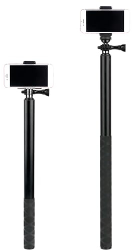 Palo Selfie de 9.8 Pies, Monopié Extendible para Cámaras de Acción, Rosca Universal de 1/4 Pulgada, Soportes para Cámaras de Acción