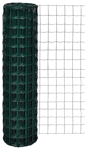 Homgoday Europäischer Zaun aus Stahl, 10 x 1,5 m, Grün, Tor für den Außenbereich, Gartentor, Staketenzaun, Gehege für Cortilev A