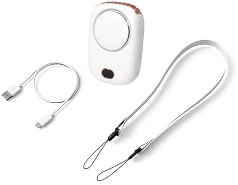 Hsthe Sea Mini Ventilateur de Cils Rechargeable USB Portable, Ventilateur de Cou réglable à 3 Vitesses,Grand Volume d'air,écran Intelligent LED,adapté aux Bureaux,aux Voyages à Domicile(Blanc)